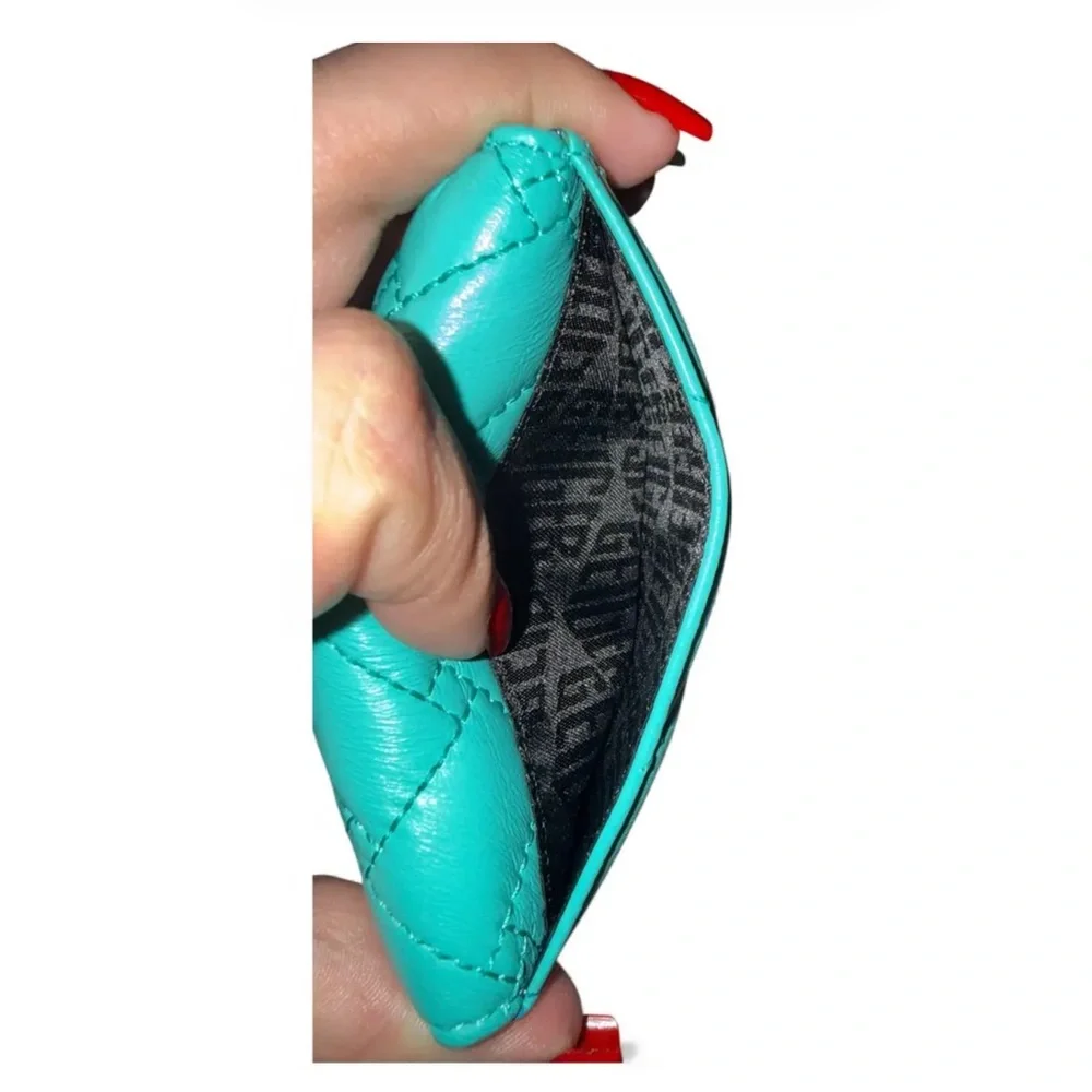 Kurt Geiger London Turquoise Trifold Card Holder - Picture 10 of 11